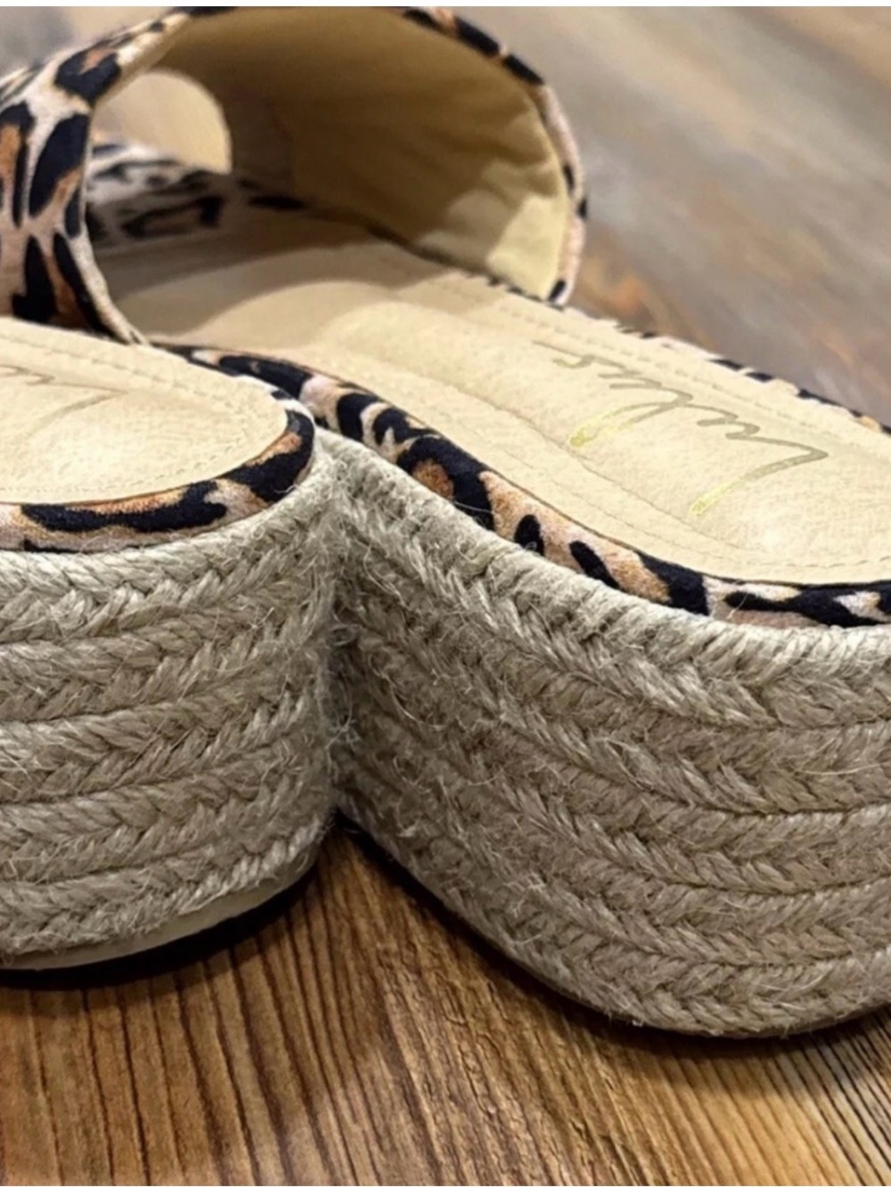 Lulus Leopard Platform Sandals Espadrille Slides Size 8 (Fits 7.5 Runs Small) - Picture 11 of 11
